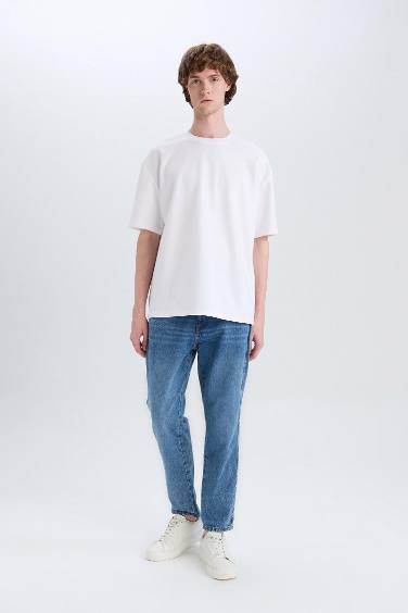 %100 Pamuk 90's Slim Fit Dar Kalıp Yüksek Bel Dar Paça Jean Pantolon