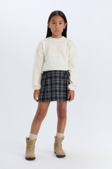 Girl Plaid Pleated Skirt