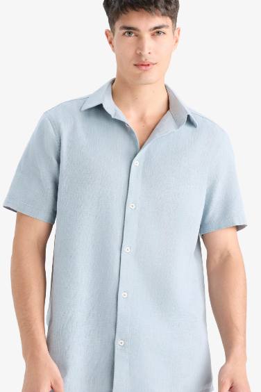 %100 Pamuk Regular Fit Polo Yaka Yazlık Kısa Kollu Gömlek