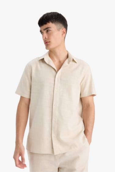 Regular Fit Polo Neck Summer Cotton Shirt