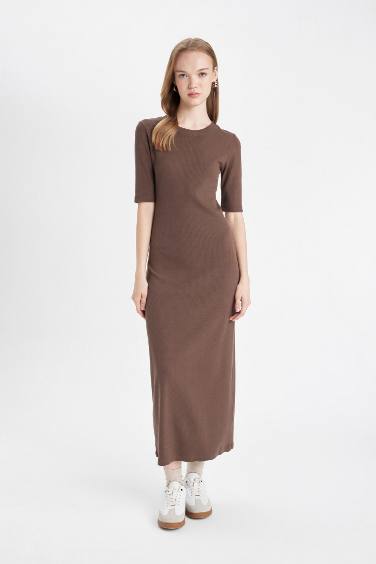 Bodycon Crew Neck Camisole Maxi Dress