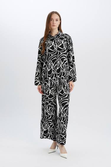 Regular Fit Shirt Collar Long Sleeve T-Shirt