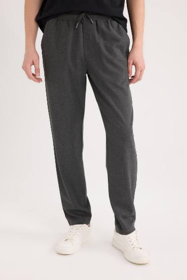 Basic Düz Beli Lastikli Bağcıklı Cepli Jogger Düz Paça Pantolon