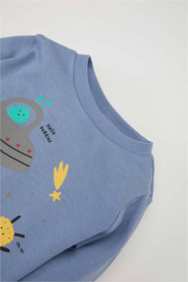 طقم بيجاما بيبي اولادي قصة عادية وكم طويل - قطعتين