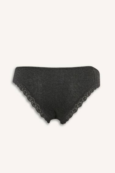 Fall in Love Lace Detailed Ribbed 3 Piece Brazilian Panties