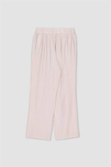 بنطلون قماش كرنكيل قصة مستقيمة بجيب