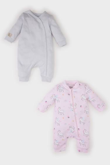 Girl Baby Newborn Unicorn Printed 2 Piece Long Sleeve Jumpsuit