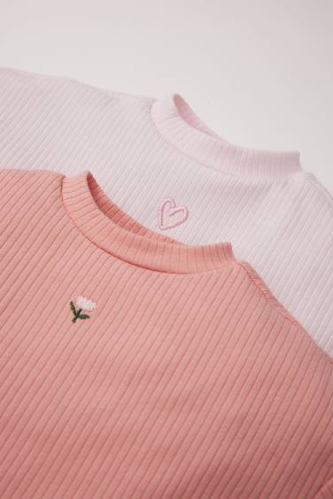 Lot de 2 Bodies brodés pour bébé fille