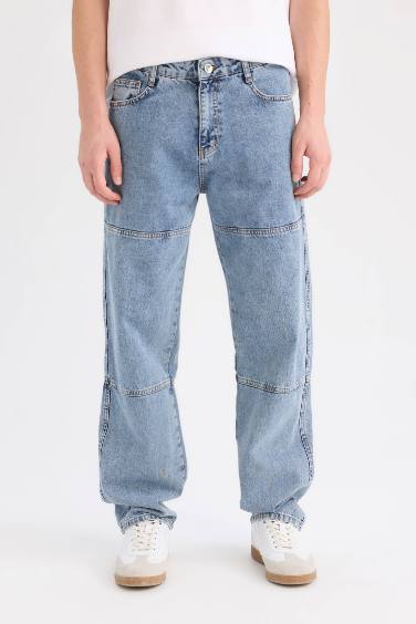 Pantalon en Jean à Coupe décontractée et jambes larges