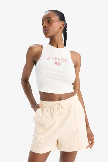 DeFactoFit NBA Boston Celtics Ribbed Camisole Sports Crop Top