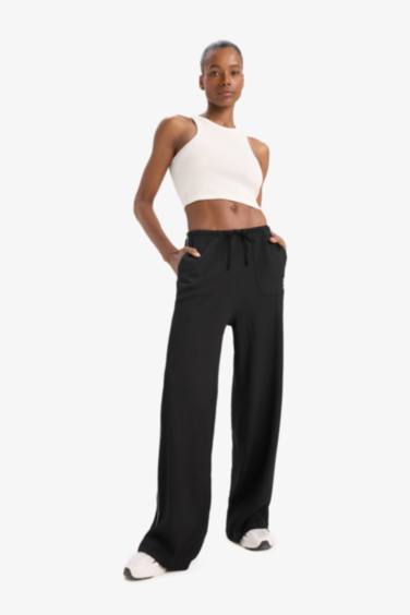 DeFactoFit NBA Miami Heat брюки с широкими штанинами, с двумя карманами, стандартной длины, из ткани с кринкл-эффектом