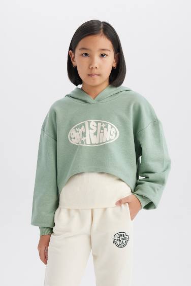 Ensemble de sweatshirt court imprimé et débardeur pour fille