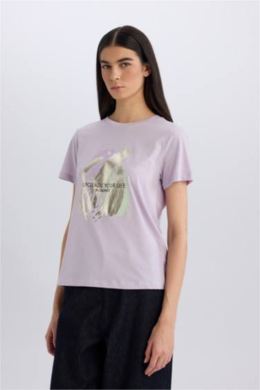 Regular Fit Crew Neck Printed Short Sleeve T-Shirt