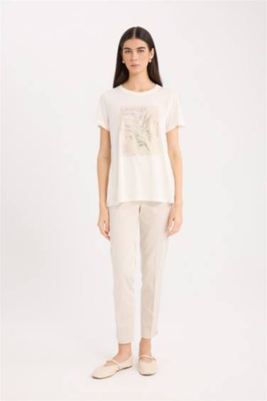 Рубашка с коротким рукавом и цветочным принтом с расслабленным кроем