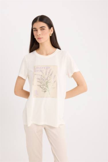 Рубашка с коротким рукавом и цветочным принтом с расслабленным кроем