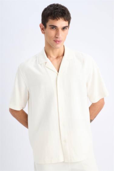 Relax Fit Resort Neck Cotton Short Sleeve Shirt