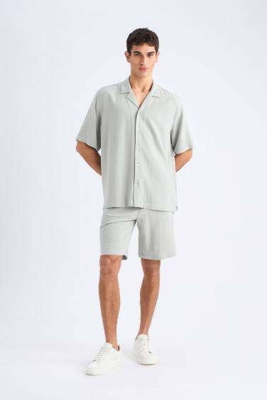 Relax Fit Resort Neck Cotton Short Sleeve Shirt