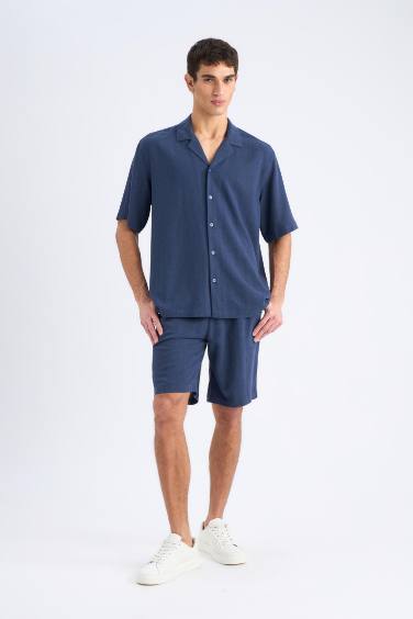 Relax Fit Resort Neck Cotton Short Sleeve Shirt
