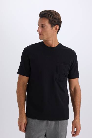 Regular Fit Crew Neck Short Sleeve Heavy Fabric T-Shirt