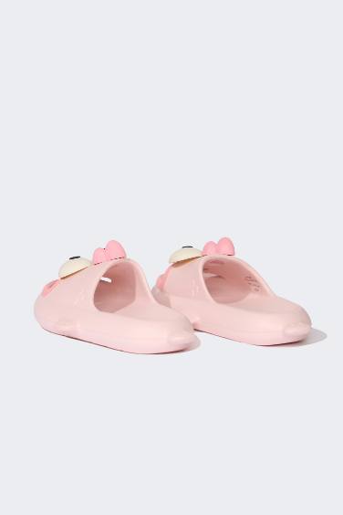 شبشب حريمي إيفا بكعب مسطح بشريط مزدوج زهري