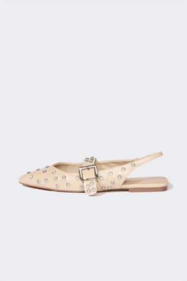 Woman Faux Leather Ballerina Flat Shoes