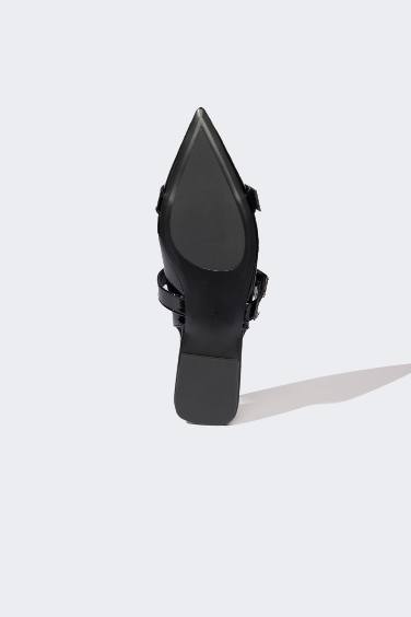 حذاء فلات نسائي جلد صناعي بكعب مسطح