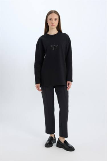 Regular Fit Cepli Pensli Skuba Dalgıç Kumaş Beli Lastikli Pantolon