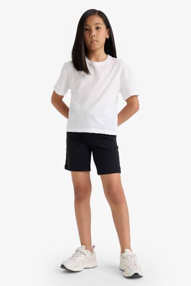 Girl Relax Fit Elastic Waist Basic Shorts