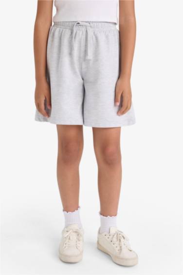 Girl Relax Fit Elastic Waist Basic Shorts