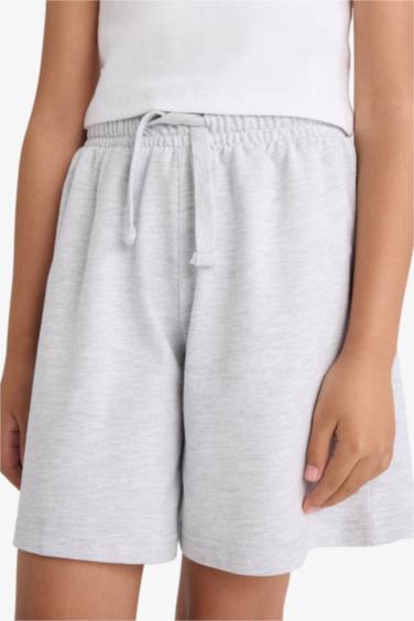 Girl Relax Fit Elastic Waist Basic Shorts