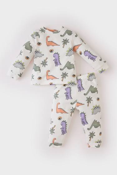 Baby Boy Dinosaur Printed Top Bottom 2 Piece Pajama Set