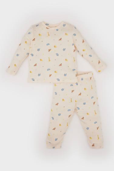 Baby Boy Safari Printed Corduroy Camisole 2 Piece Pajama Set