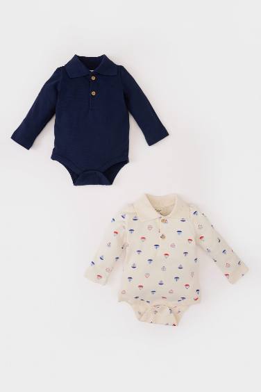 Baby Boy 2 piece Long Sleeve Snap Body