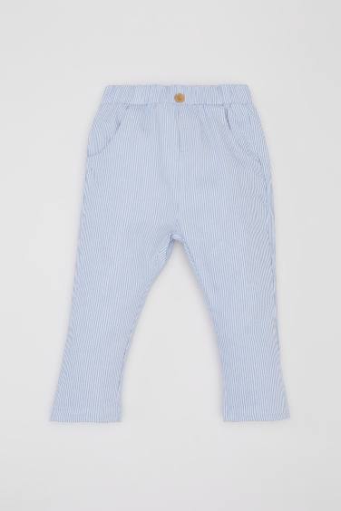 Erkek Bebek 2'li Takım Baskılı Sweatshirt Çizgili Alt