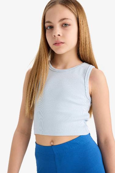Girl Crew Neck Crop Top