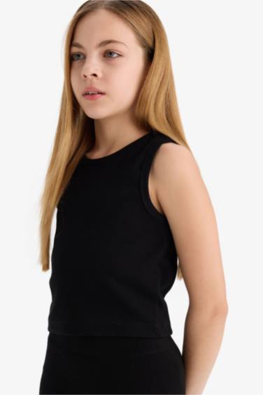 Girl Crew Neck Crop Top