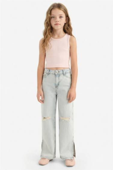 Girl Crew Neck Crop Top