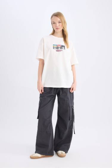 T-shirt oversize à col rond imprimé PowerPuff Girls