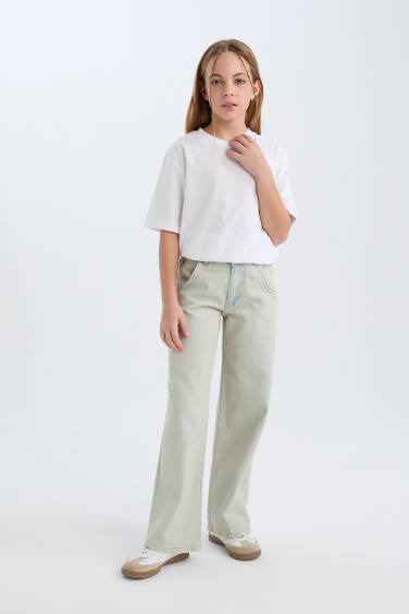 Қыздарға кең аяқ деним Шалбар