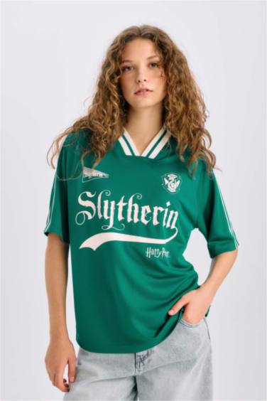 تيشيرت نص ردن اوفر سايز بياخة V من هاري بوتر