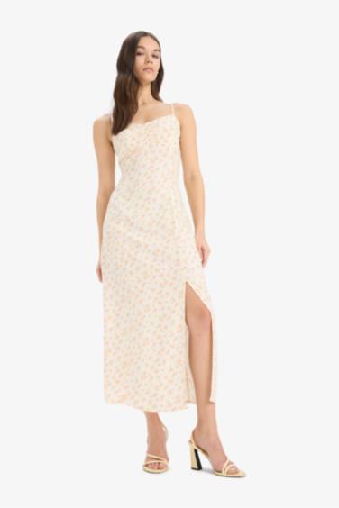 тығыз көйлек гүлді жүрек жағасы бау Қысқа жеңді тоқылған көйлек