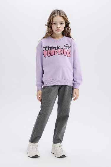 Girl Printed Elastic Waist Jogger Sweatpants