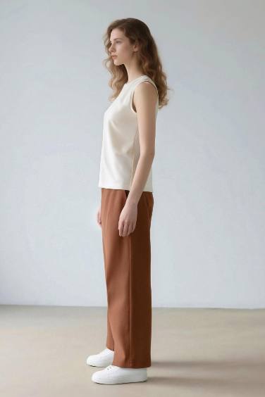 Wide Leg Pocketed High Waist Long Trousers