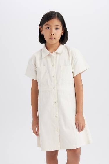 Short Sleeve Woven Dress