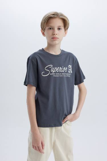 Boy Crew Neck Printed Short Sleeve T-Shirt