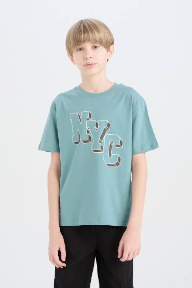 Boy Crew Neck Printed Short Sleeve T-Shirt