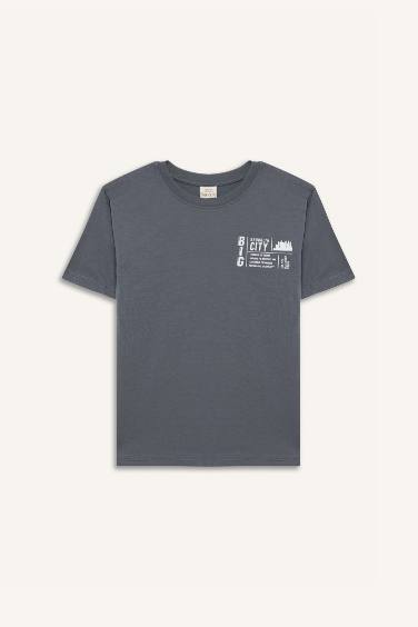 T-shirt imprimé à col rond et manches courtes pour garçon