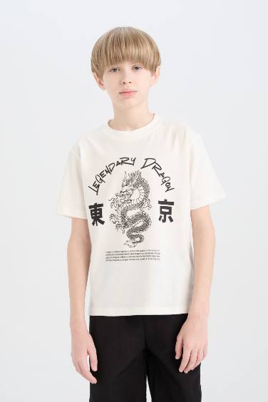 Boy Crew Neck Printed Short Sleeve T-Shirt