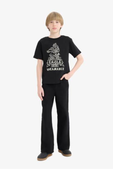 T-shirt imprimé à col rond et manches courtes pour garçon