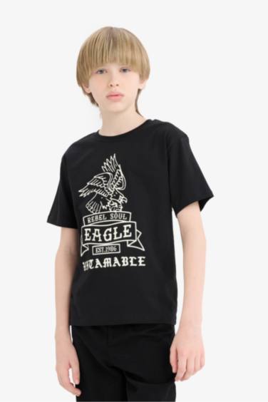 T-shirt imprimé à col rond et manches courtes pour garçon